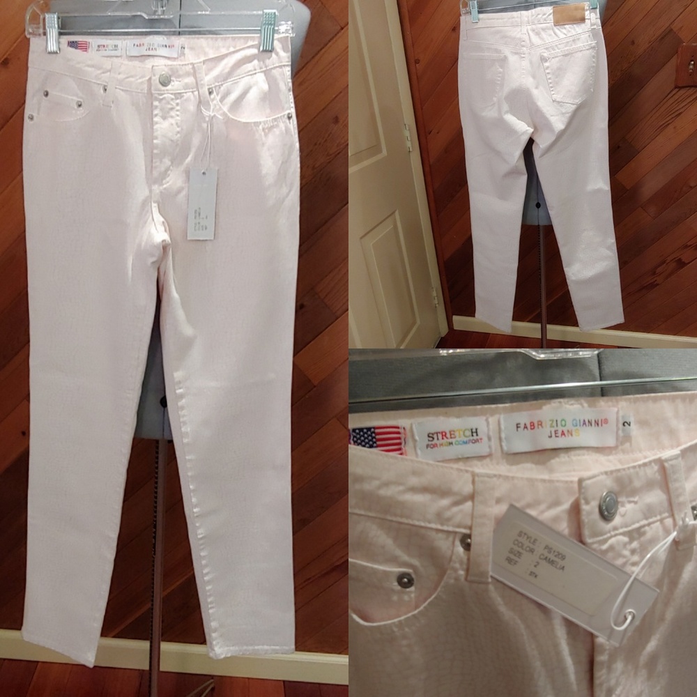Fabrizio Gianni Camelia patterned jeans NWT